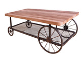 Francie Rectangular Wooden Coffee Table with Shelf in Oak and Antique Gray